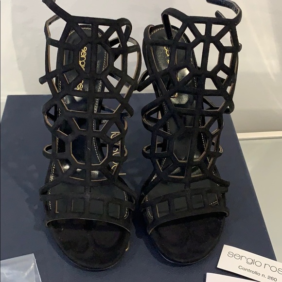 New Sergio Rossi suede sandal heel size 39.5 - Picture 3 of 4